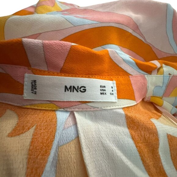 MANGO Psychedelic blouson dress size small long sleeves - Picture 5 of 8